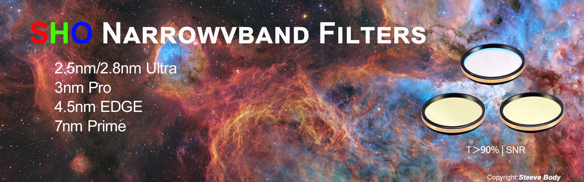 Antlia LRGB-V Pro series filters - 2'' Mounted - ANTLIA ASTRONOMY